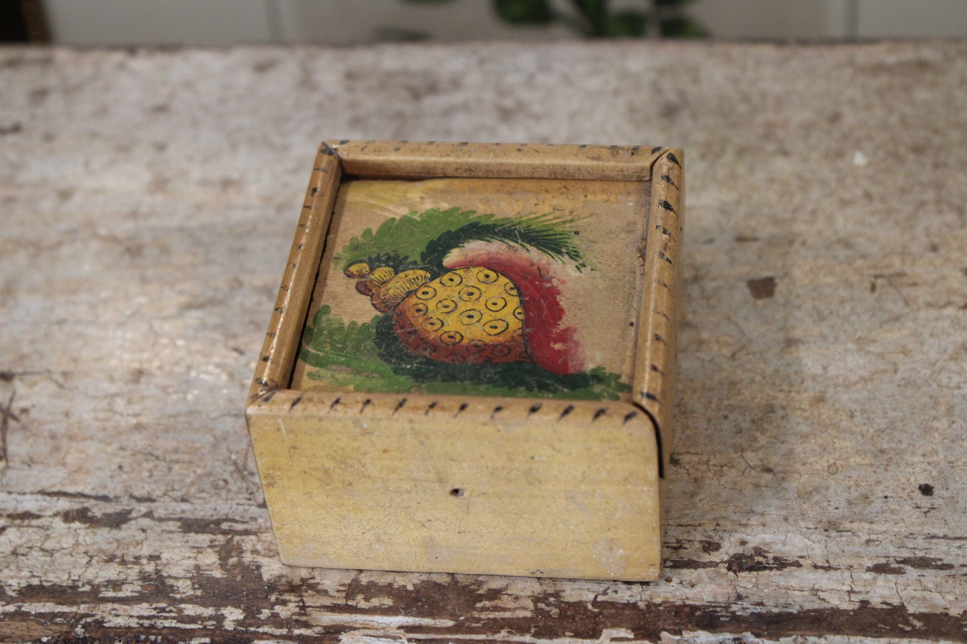 19th Century Scottish Hand-Painted Mauchline Box, Sliding Top