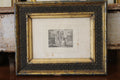 Antique Engraving of Three Victorian Women in Antique Frame