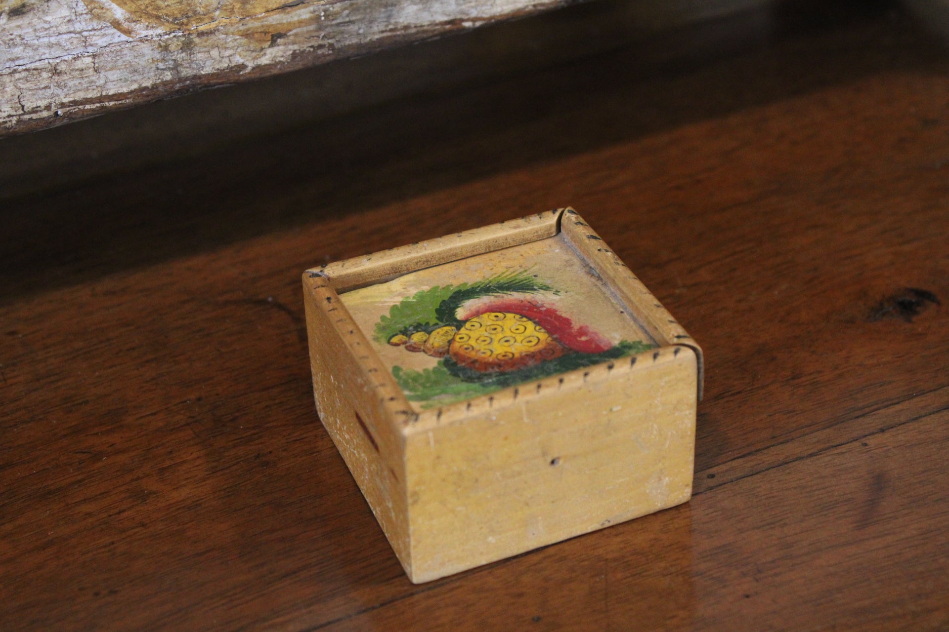 19th Century Scottish Hand-Painted Mauchline Box, Sliding Top