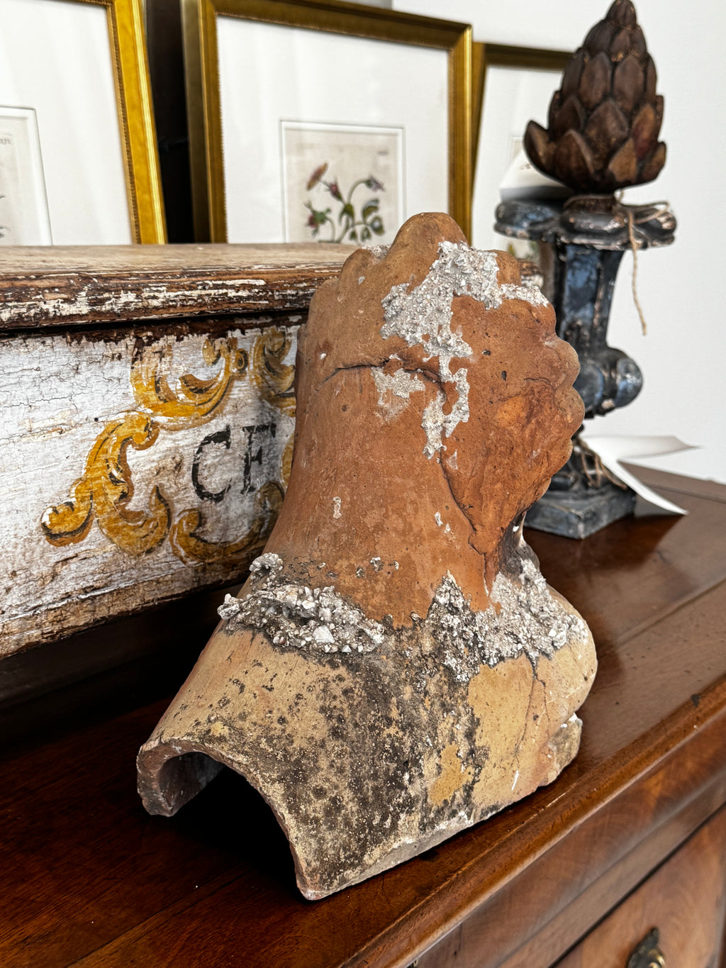 19th Century Terracotta Antefix – Salvaged Architectural Fragment