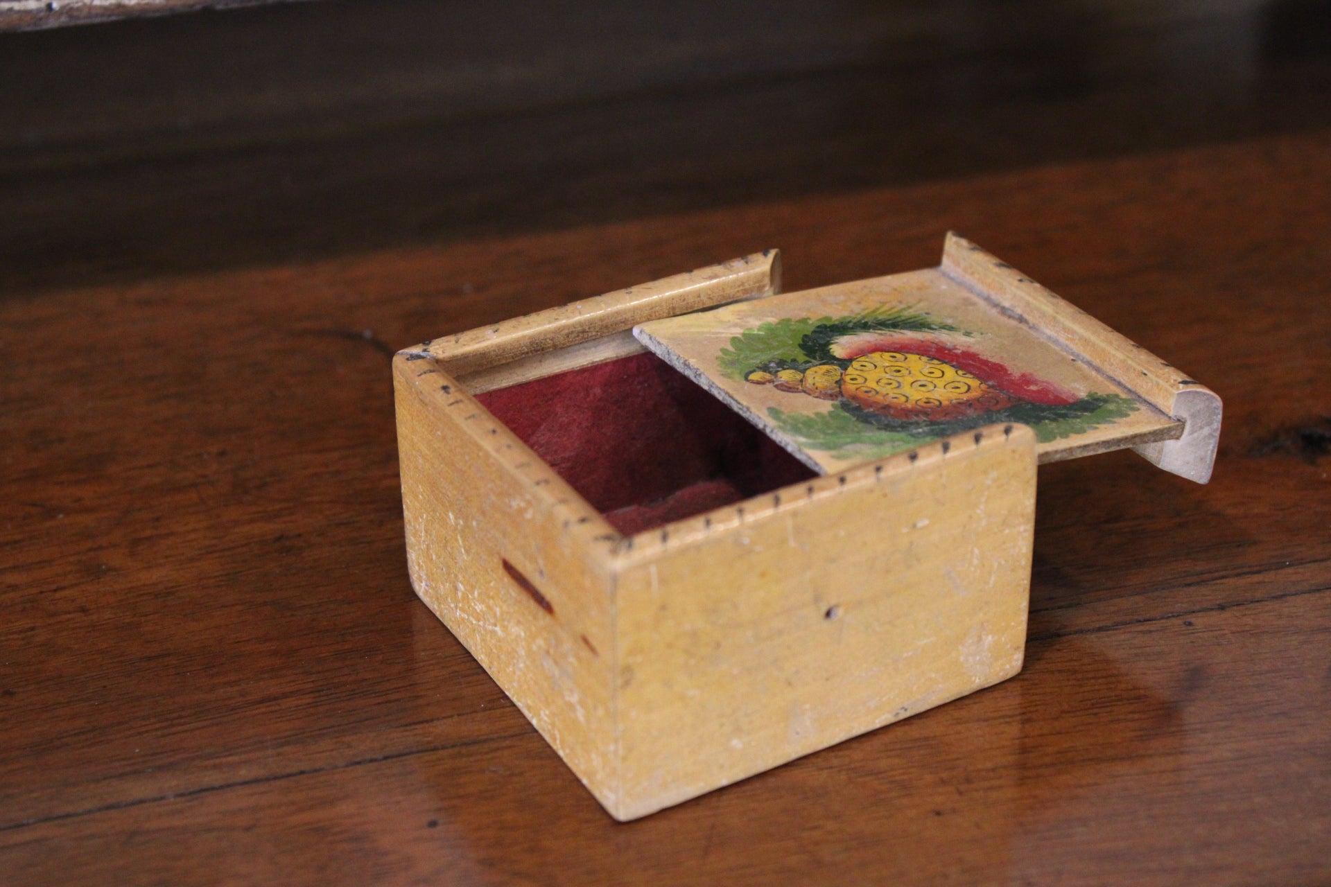19th Century Scottish Hand-Painted Mauchline Box, Sliding Top