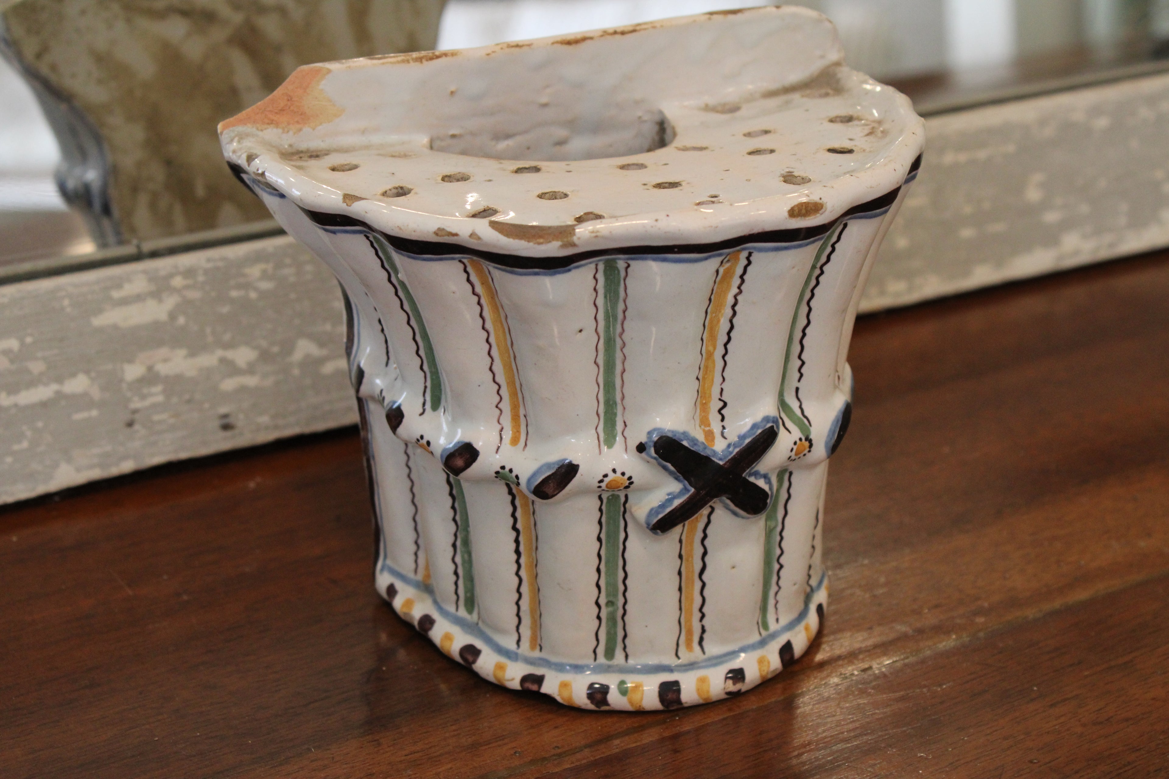 Antique French Faience Bough Pot
