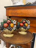 Vintage cast Iron Doorstop Fruit Urn