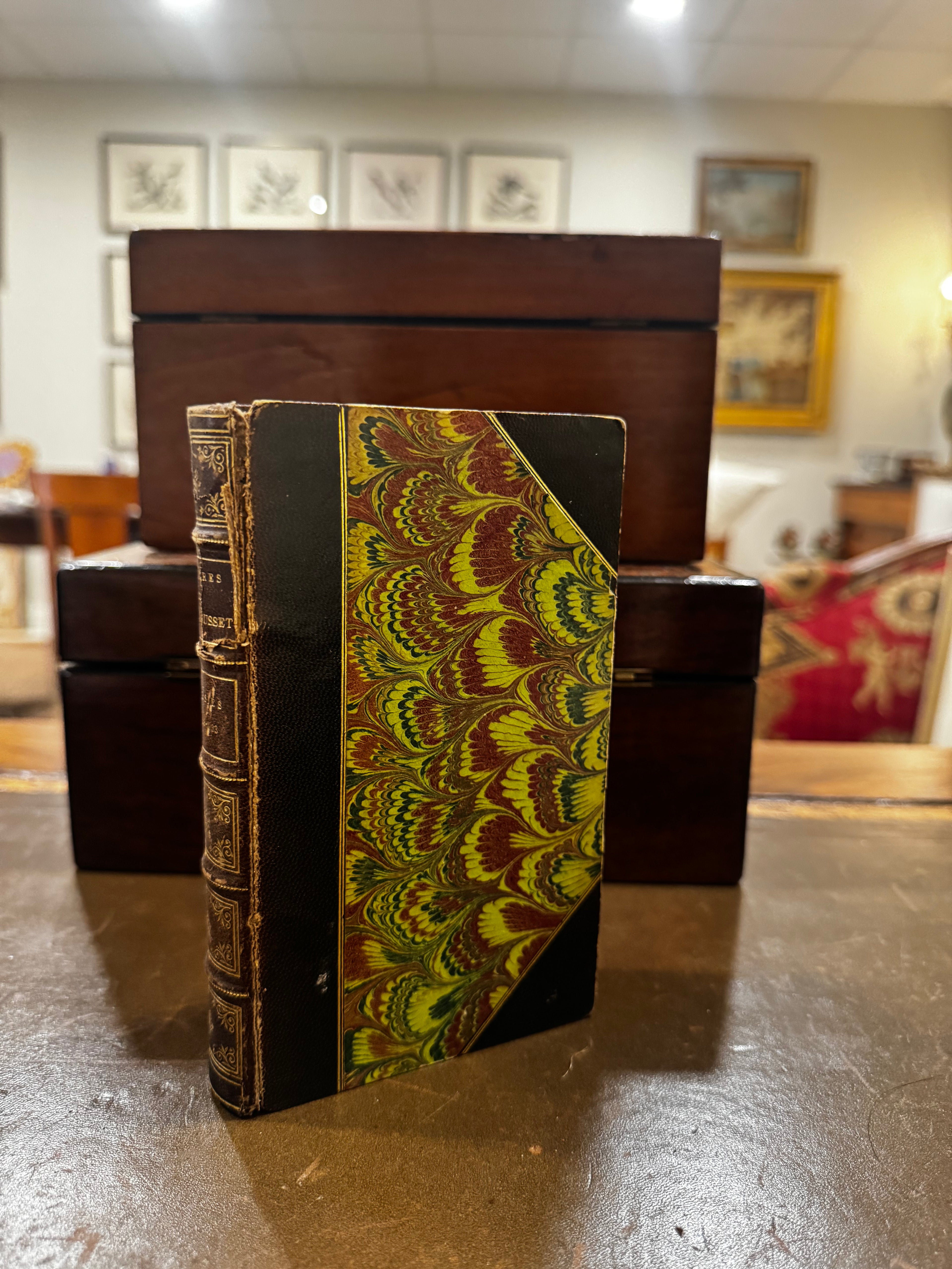 Small Antique French Leather Book – Paris, France