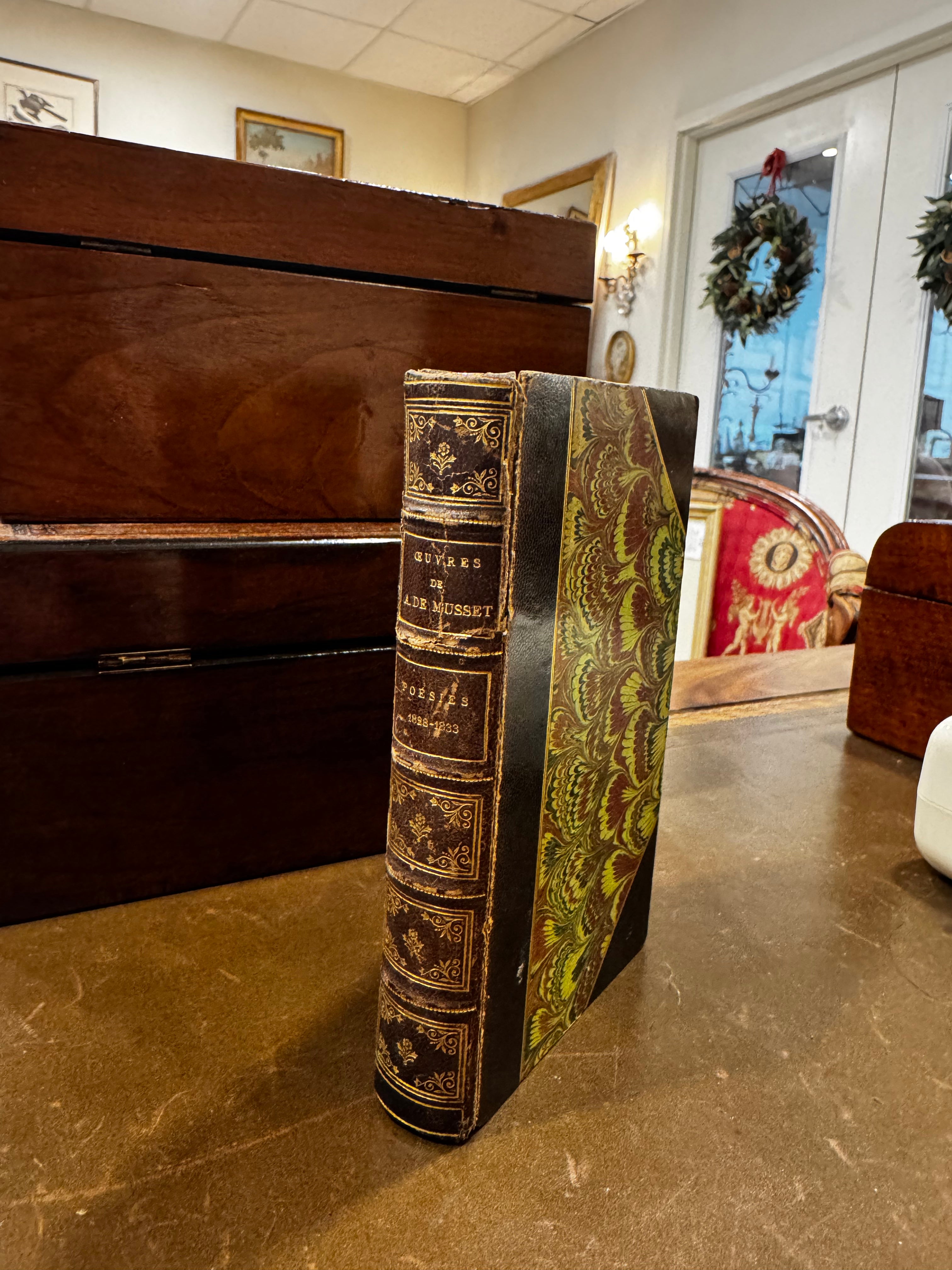 Small Antique French Leather Book – Paris, France