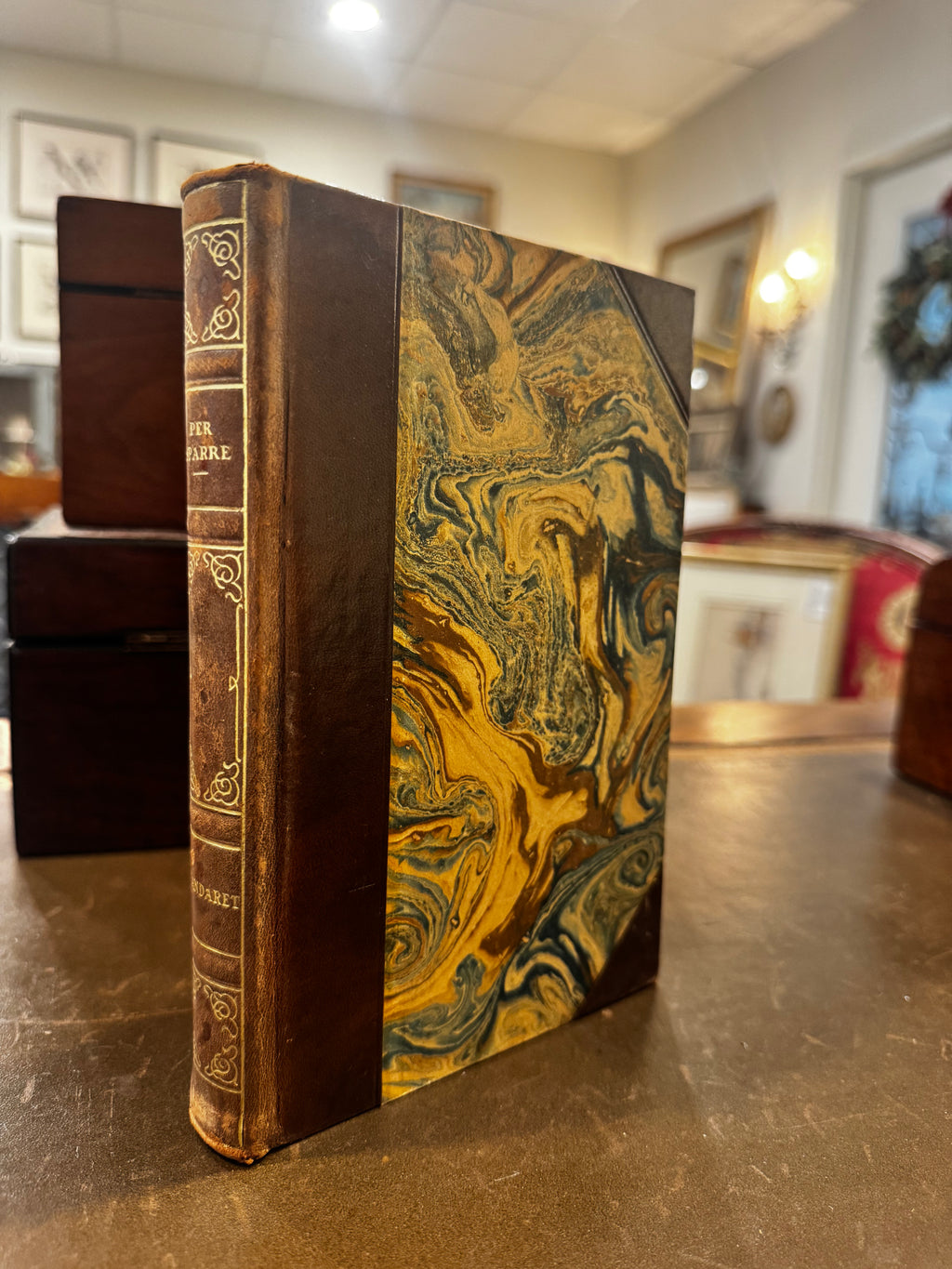 Antique Scandinavian Leather Book – Stockholm, Sweden