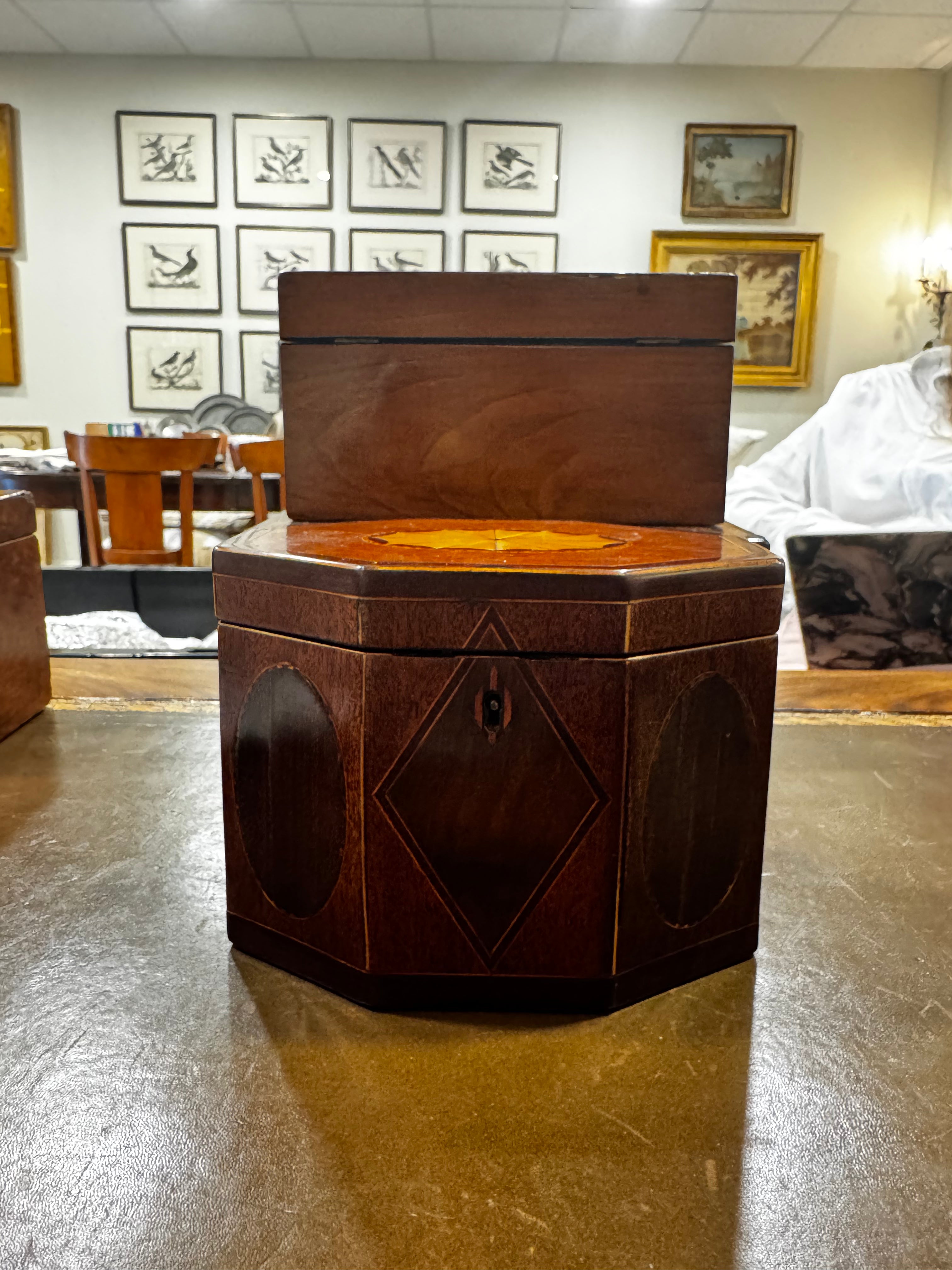 19th Century Inlay Tea Caddy