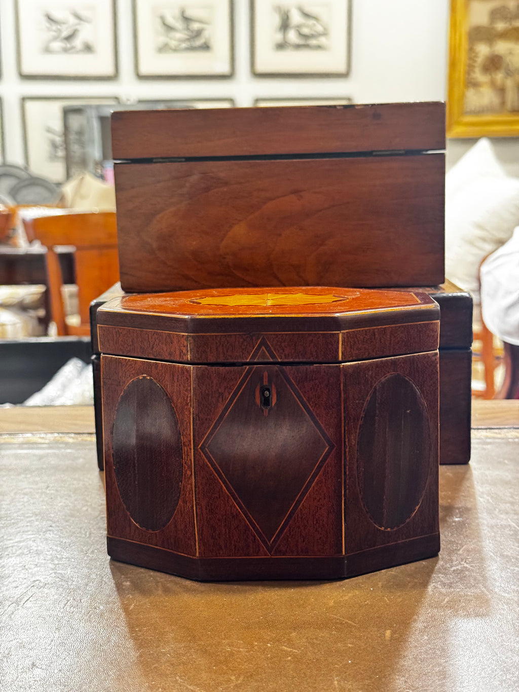 19th Century Inlay Tea Caddy