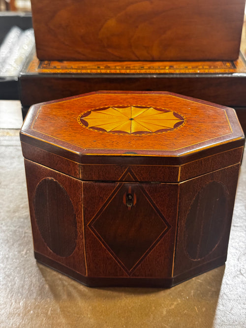 19th Century Inlay Tea Caddy