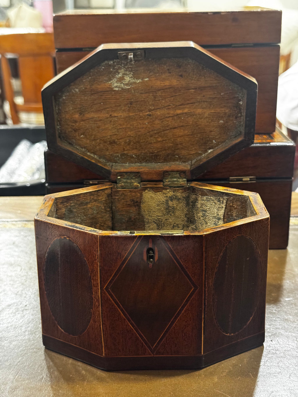 19th Century Inlay Tea Caddy