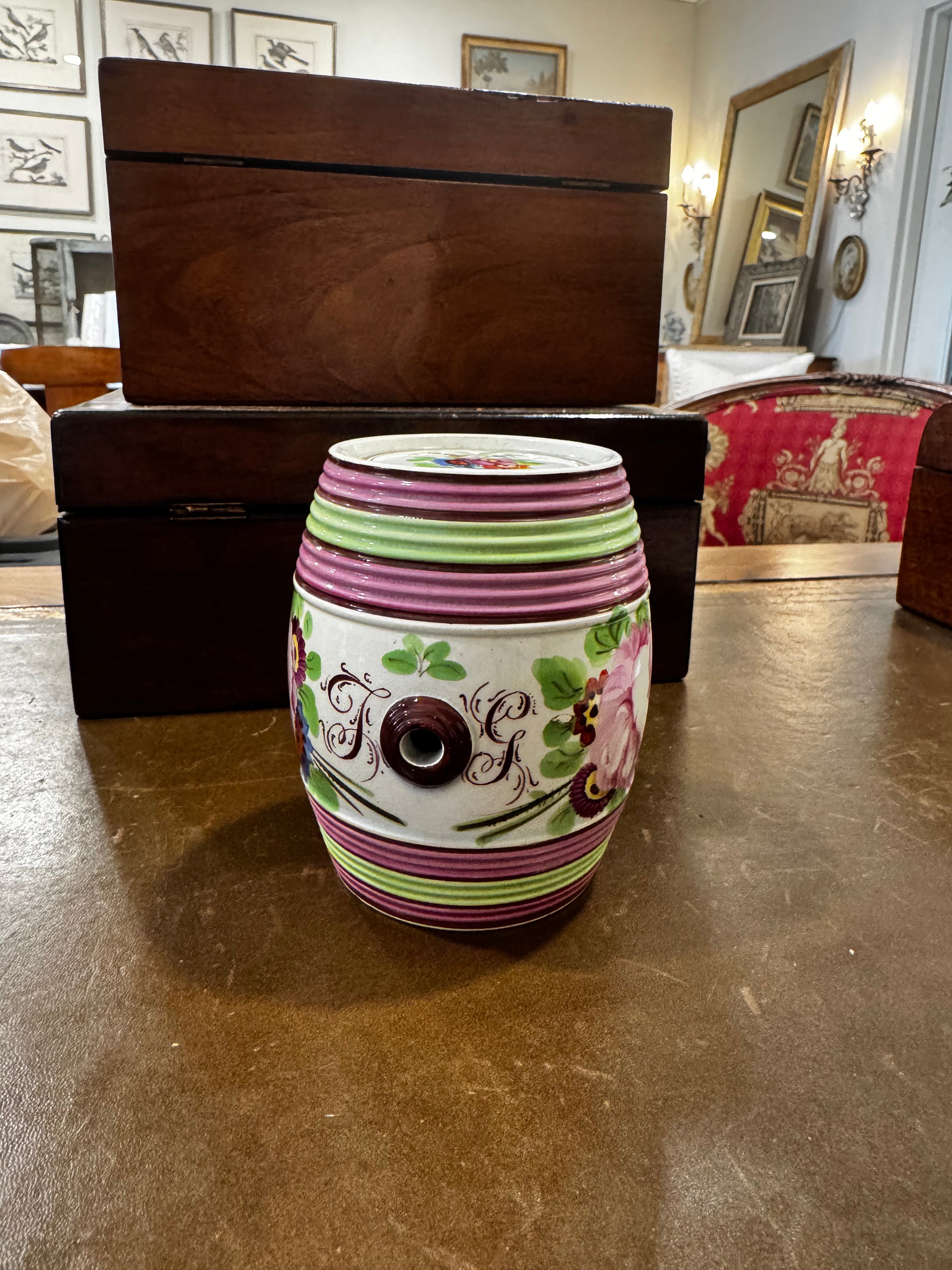 Antique 19th Century Bristol Spirit Barrel Keepsake Porcelain, England Circa 1846