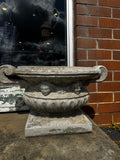 Pair of Weathered Vintage Concrete Planters