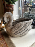 Vintage Concrete Swan - Garden Planter