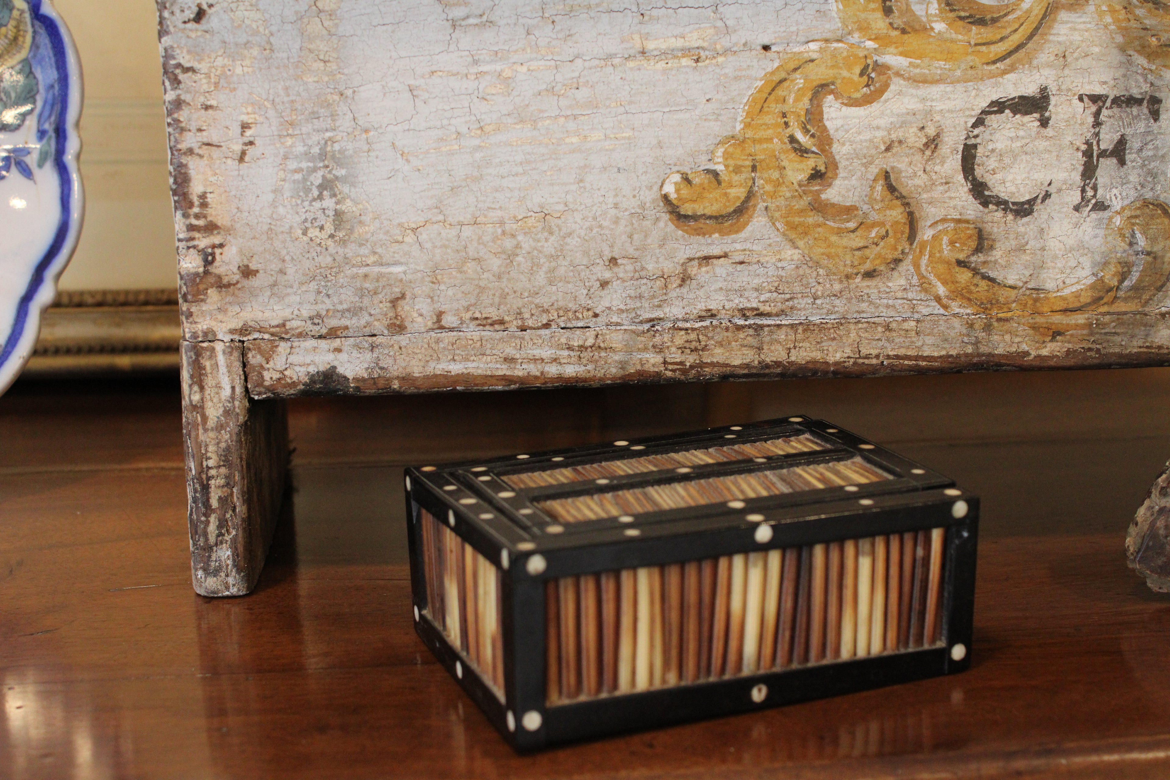 Antique Quill Porcupine Box