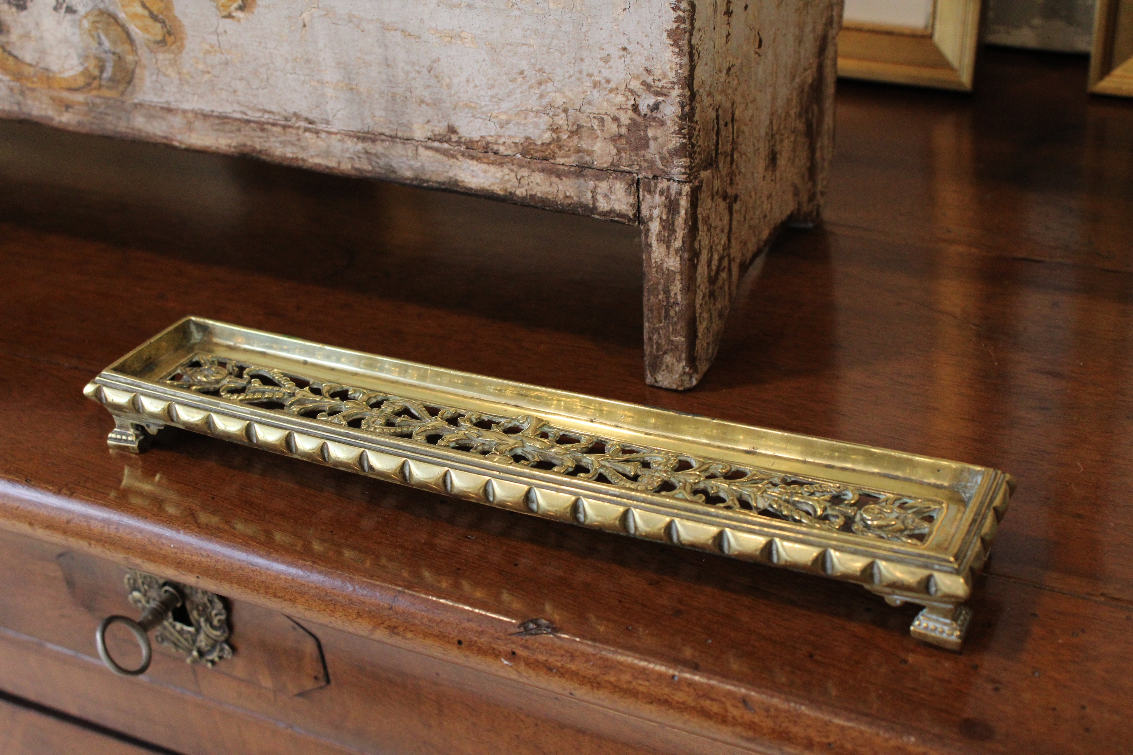Vintage English Brass Pen Tray