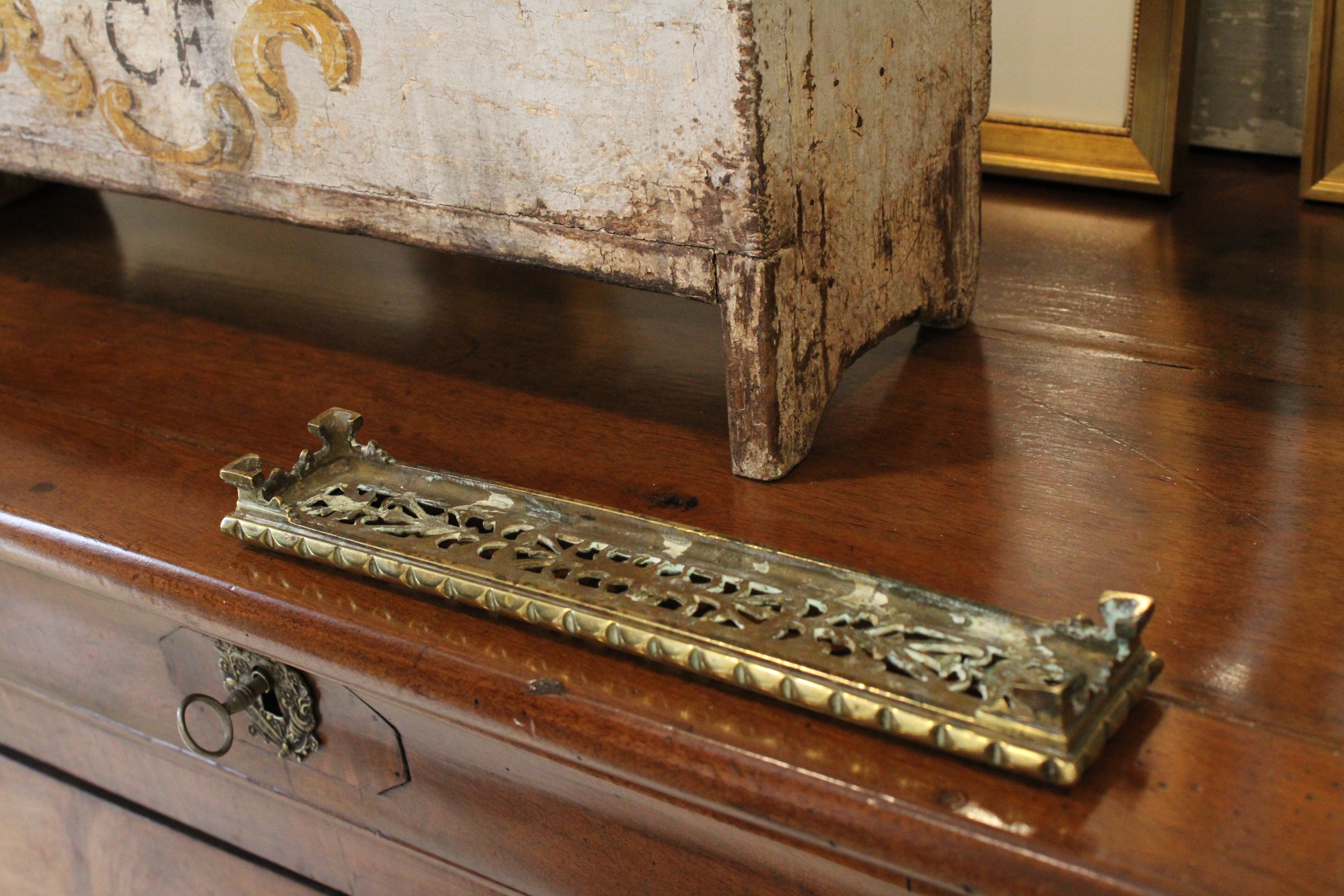 Vintage English Brass Pen Tray