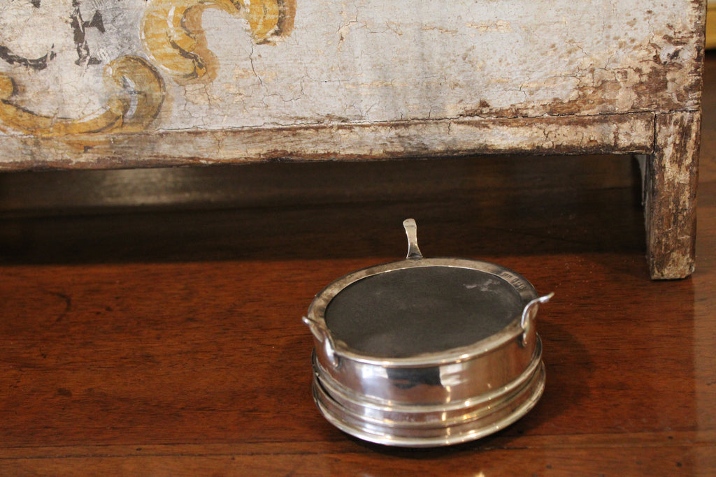 Antique Crystal, Sterling Silver & Tortoiseshell Dresser Box