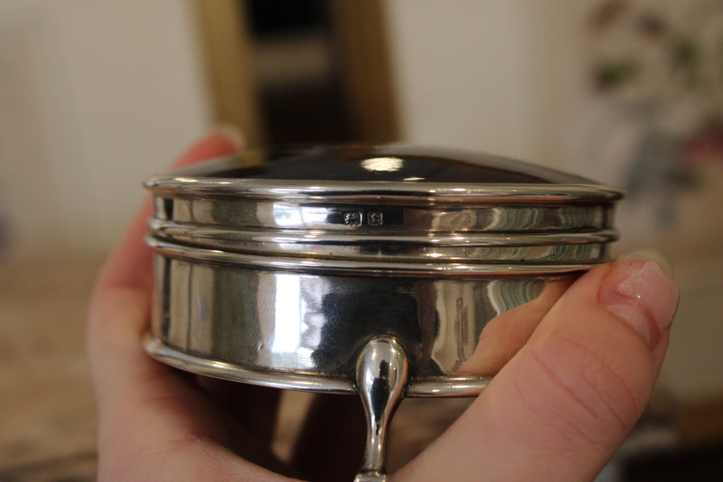 Antique Crystal, Sterling Silver & Tortoiseshell Dresser Box